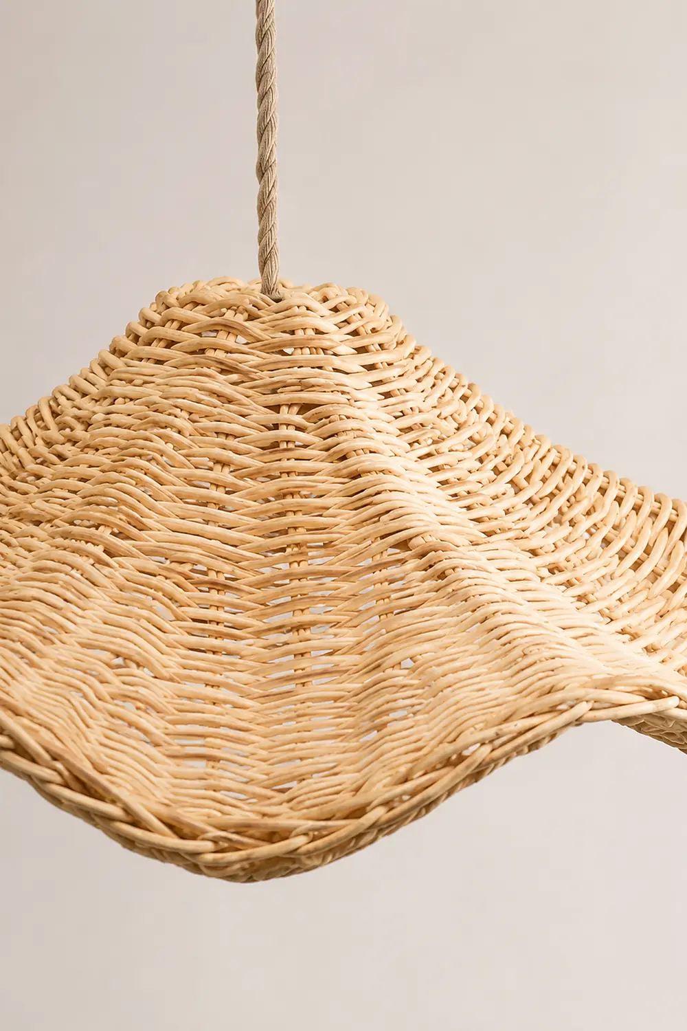 Boho Wicker Rattan Farmouse Pendant Light - Lumpaz