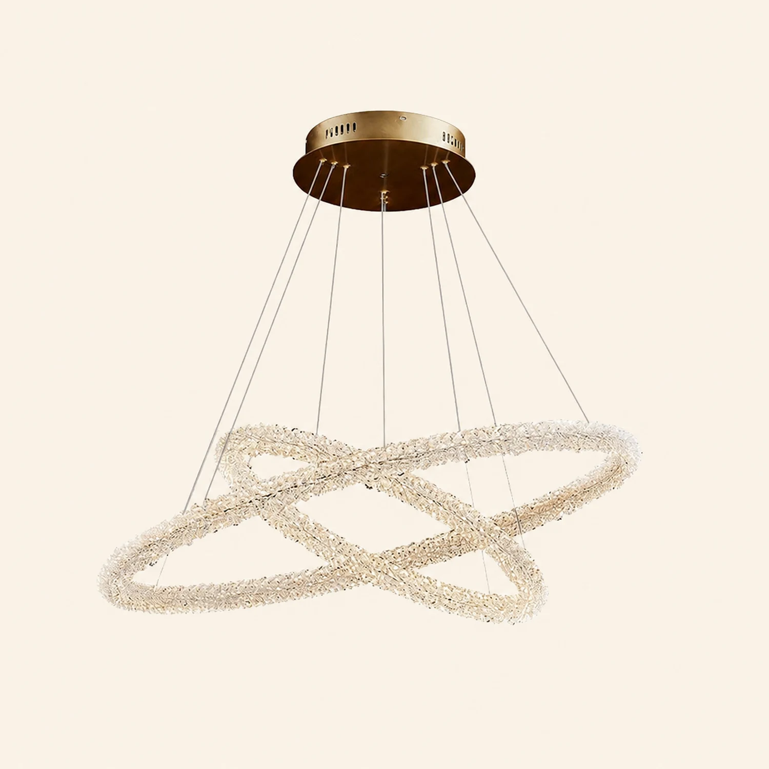 Kristy Kronleuchter, Metall&Kristall, 1/2 Ring - Lumpaz
