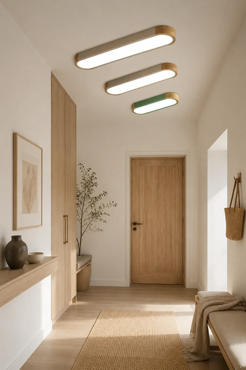 Morandi Einfache LED Deckenleuchte aus Holz für Wohnzimmer, Schlafzimmer - Lumpaz