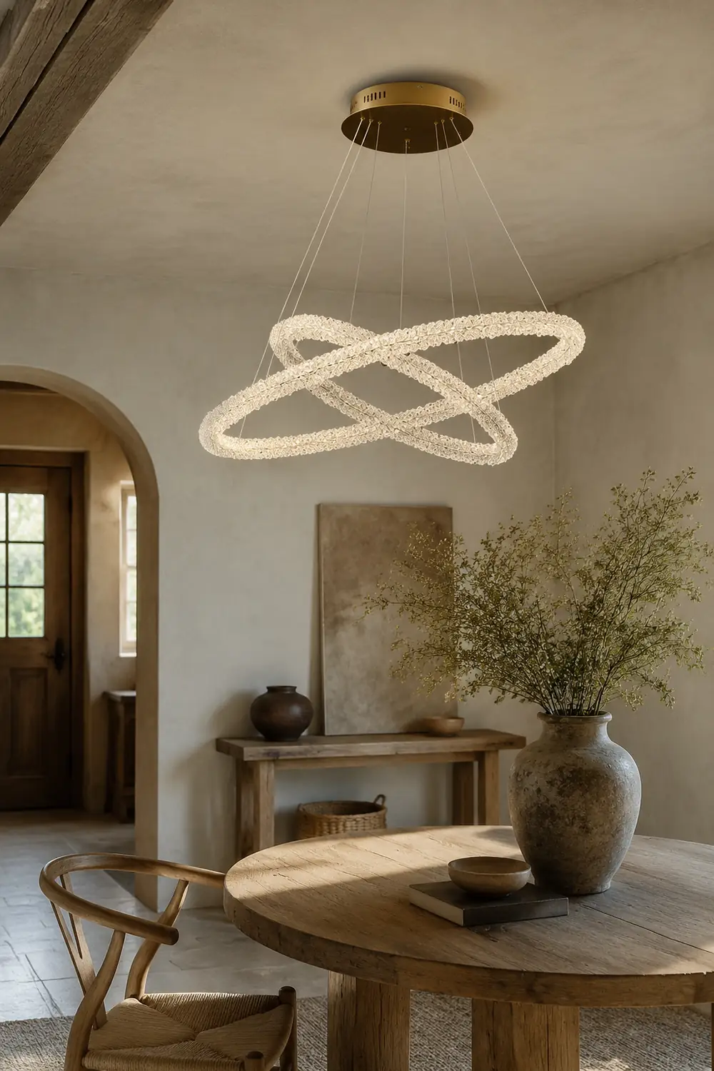 Kristy Kronleuchter, Metall&Kristall, 1/2 Ring - Lumpaz