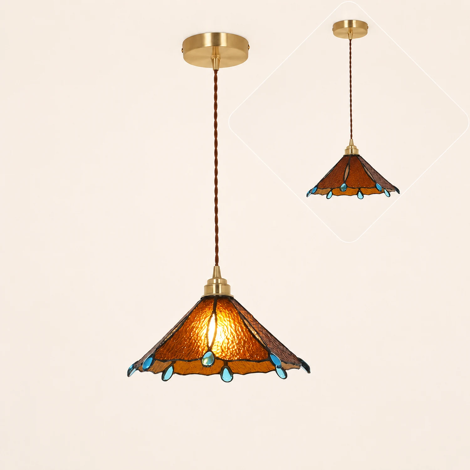 Retro Stained Glass Tiffany Pendant Light - Lumpaz