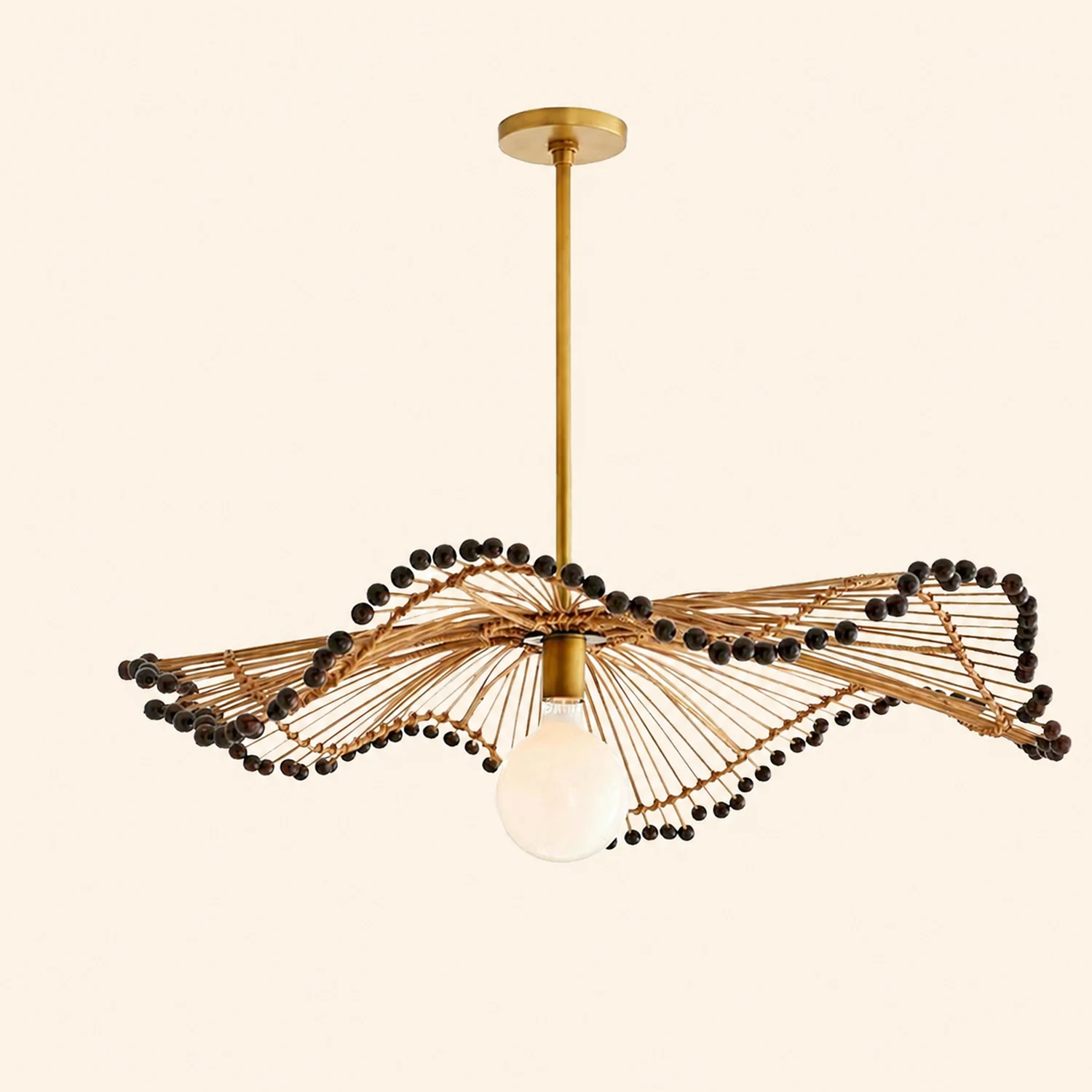 Modern Waverly Handwoven Rattan Pendant Light - Lumpaz