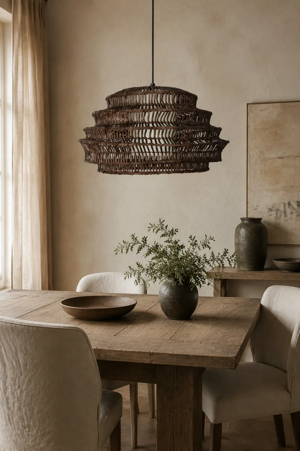 Modern Rattan Cage Pendant Light - Lumpaz