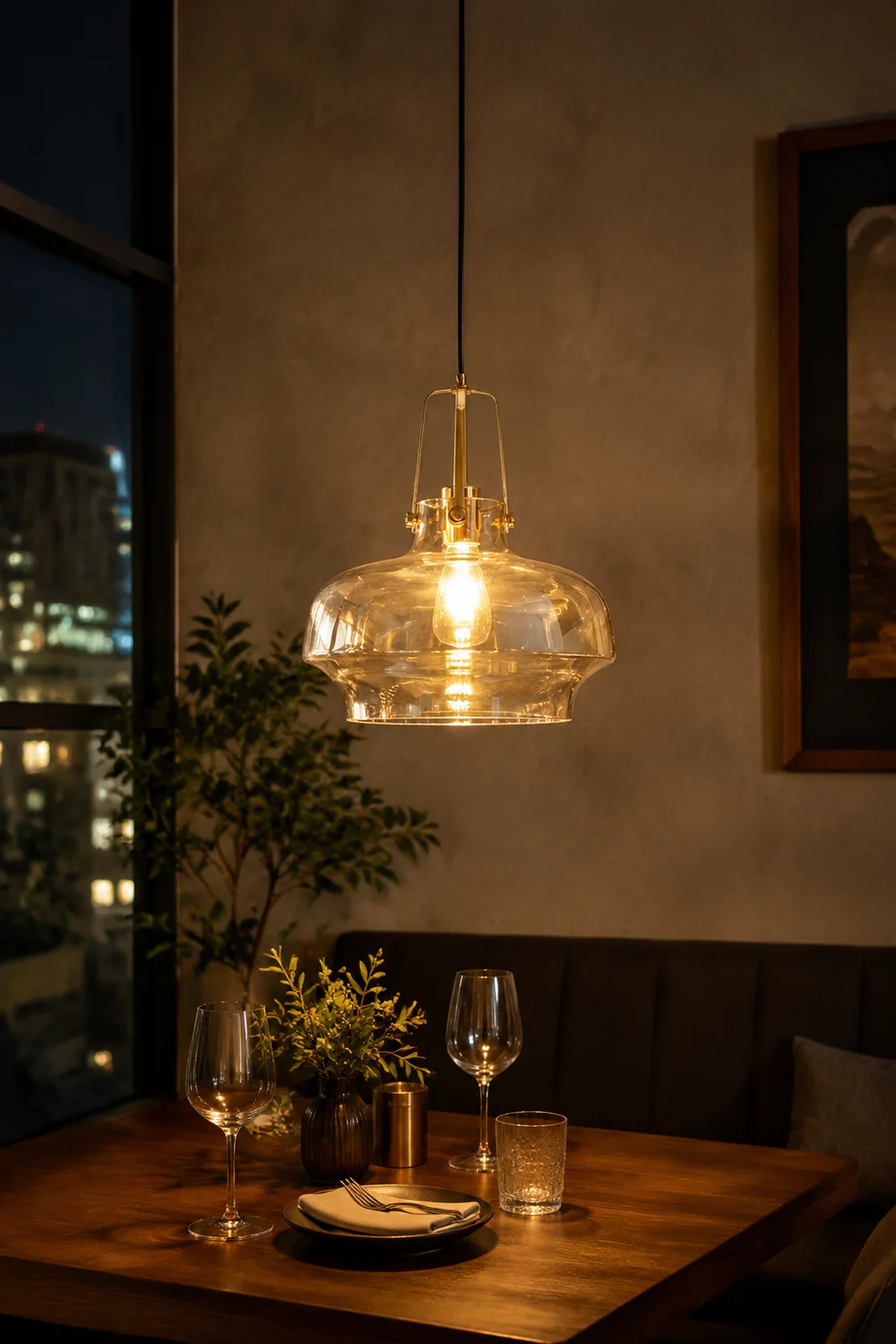 Modern Clear Fish Tank Shaped Glass Pendant Light - Lumpaz