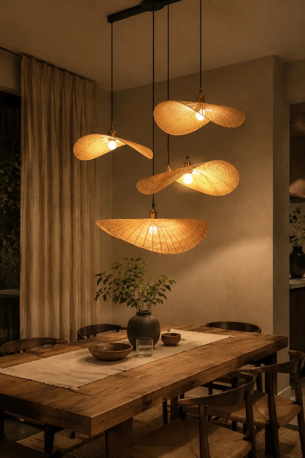 Handmade Natural Bamboo Wicker Pendant Lamp For Living Room - Lumpaz