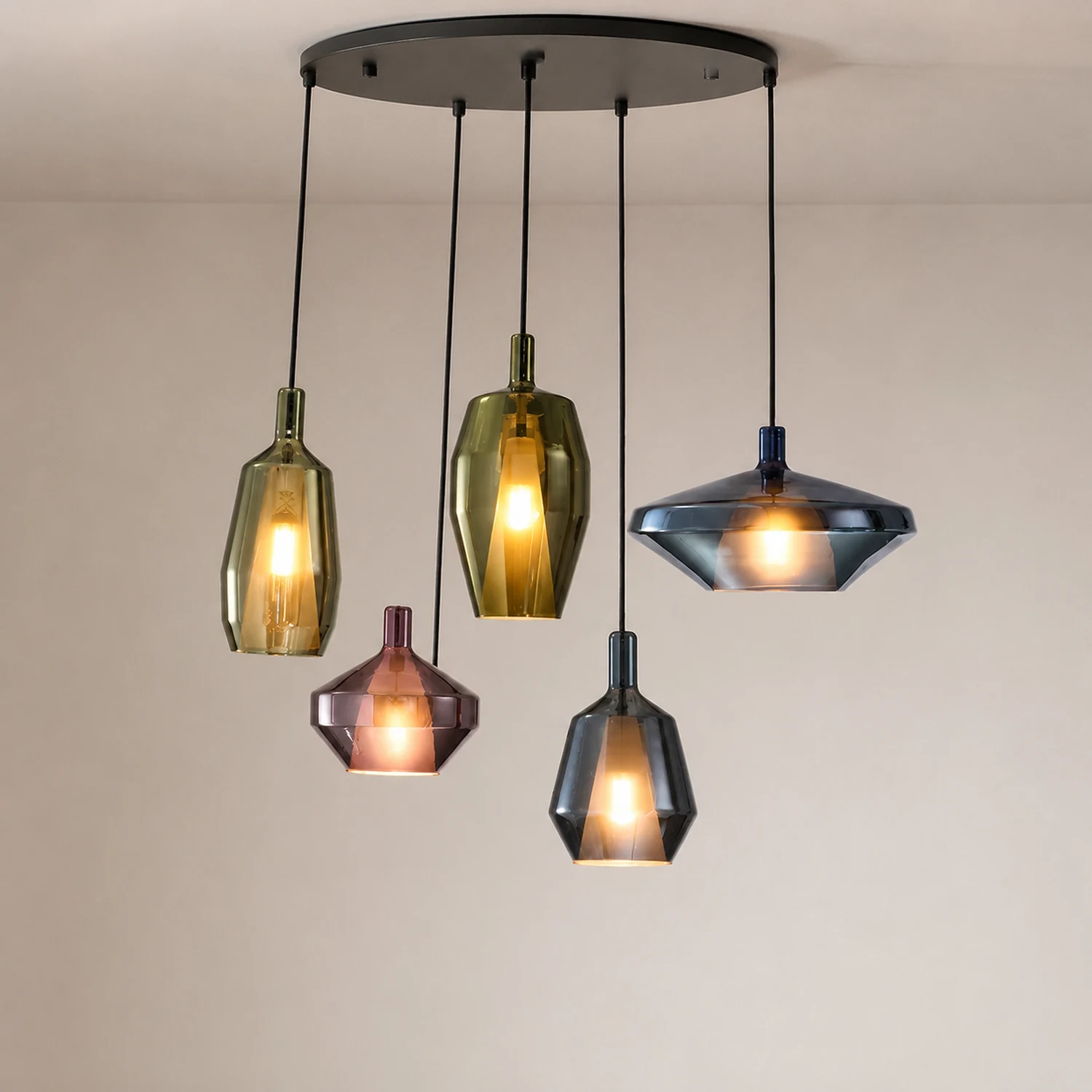 Modern Multicolored Glass Pendant Lamp for Dining - Lumpaz