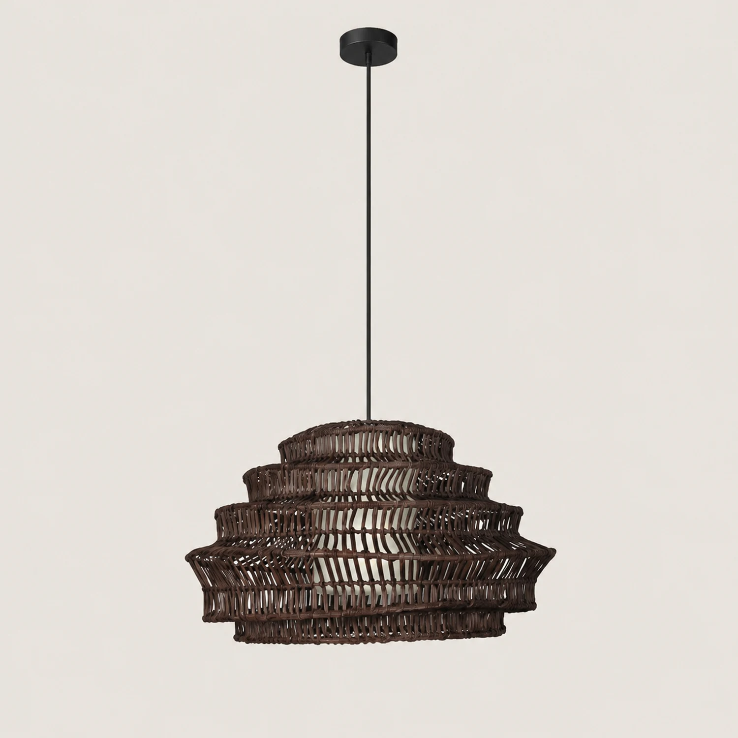 Modern Rattan Cage Pendant Light - Lumpaz