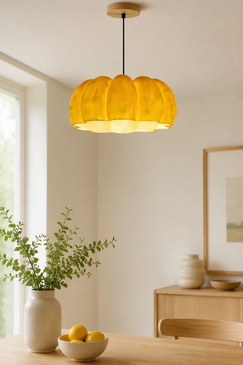 Eco-friendly Resin Pumpkin Pendant Light - Lumpaz
