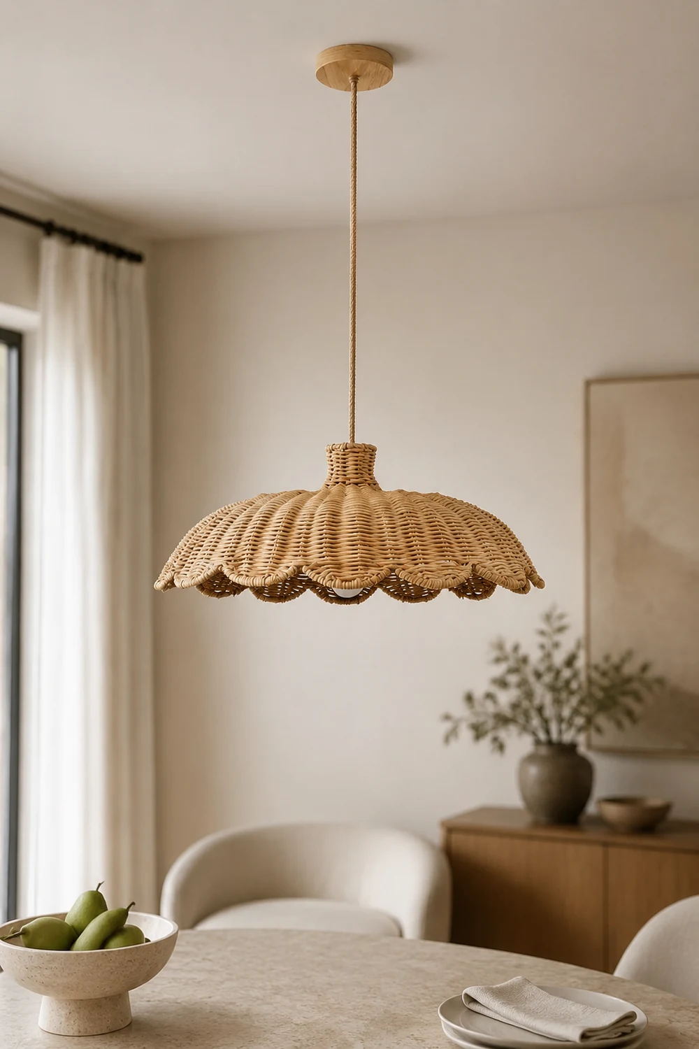 Boho Creative Decor Rattan Woven Pendant Light - Lumpaz