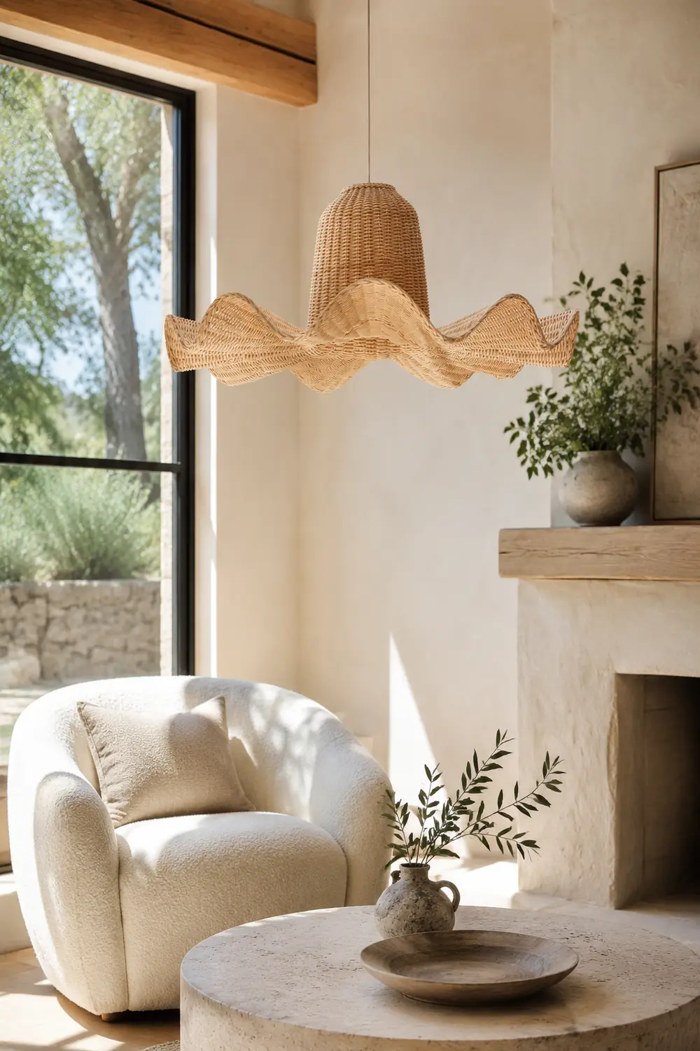 Vogue Rattan Dome Large Handwoven Pendant Light - Lumpaz