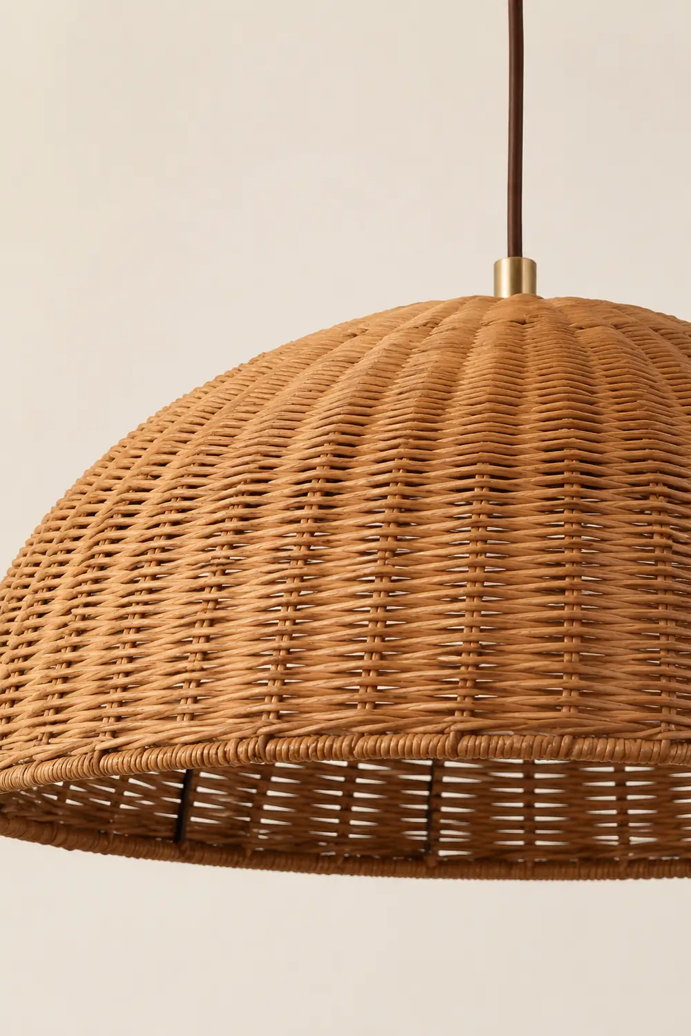 Retro Rattan Dome Pendant Light For Dining Room - Lumpaz