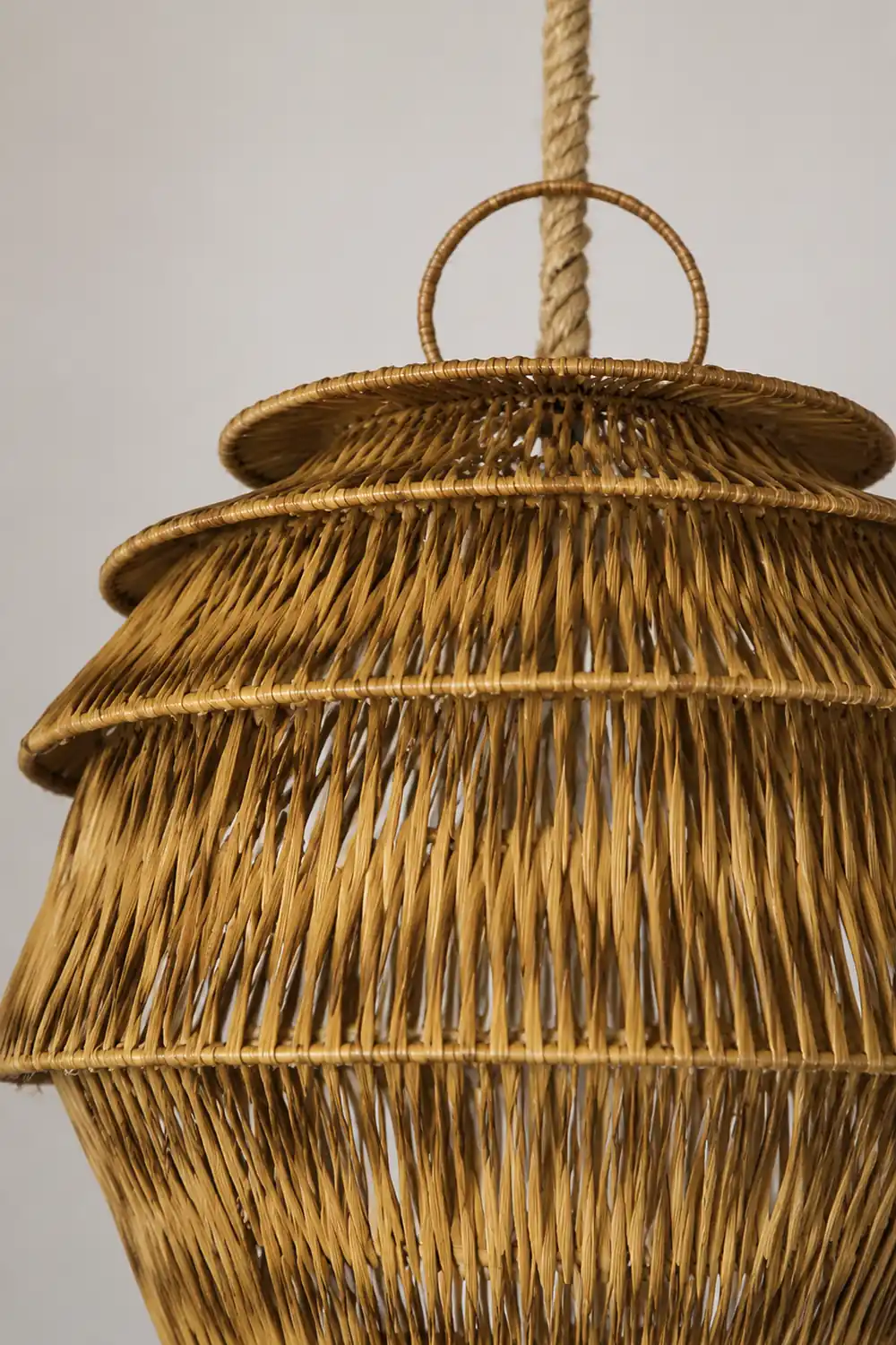 Retro Rattan Basket Pendant Light For Living Room - Lumpaz