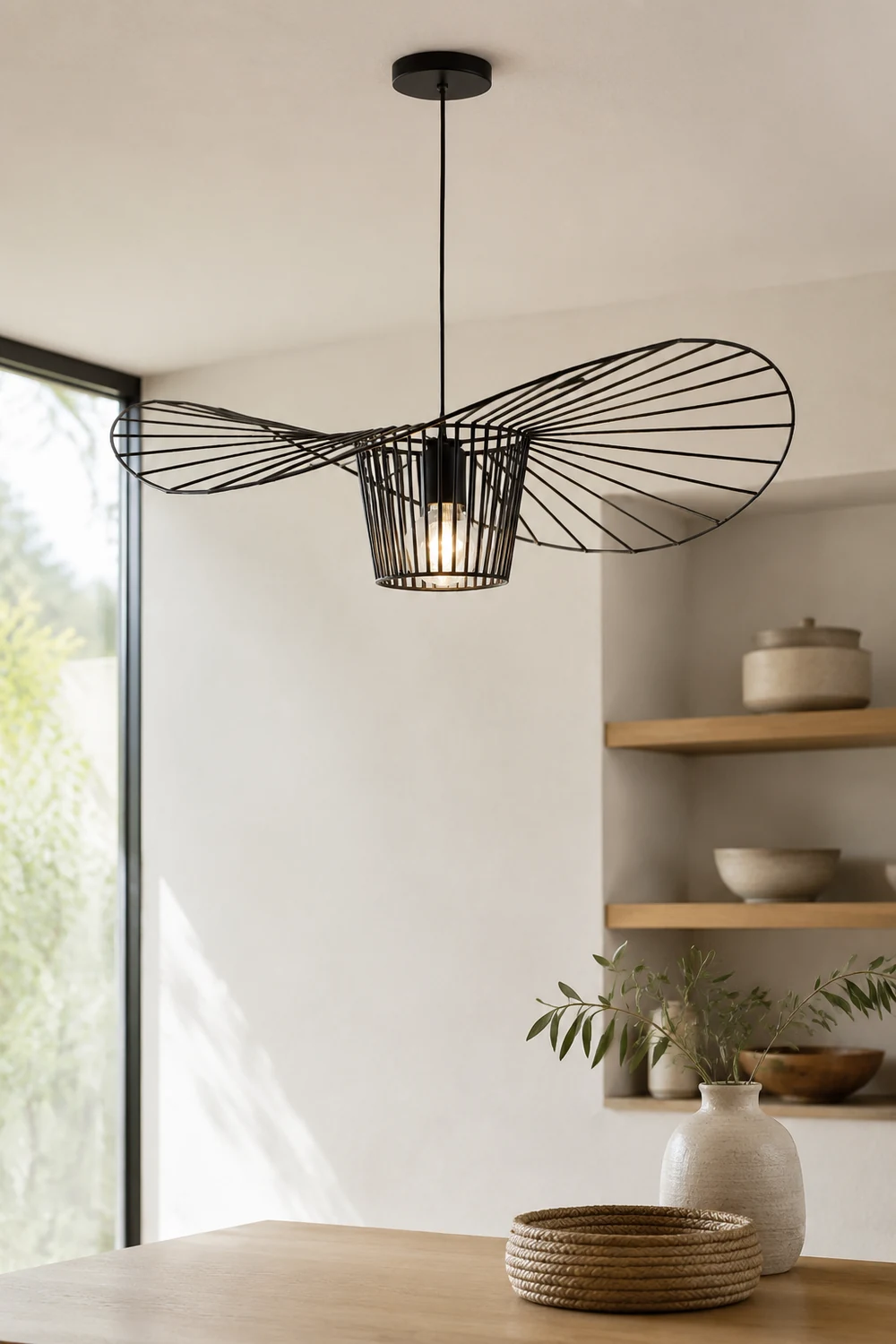 Modern Iron Cage Pendant Light For Living Room - Lumpaz