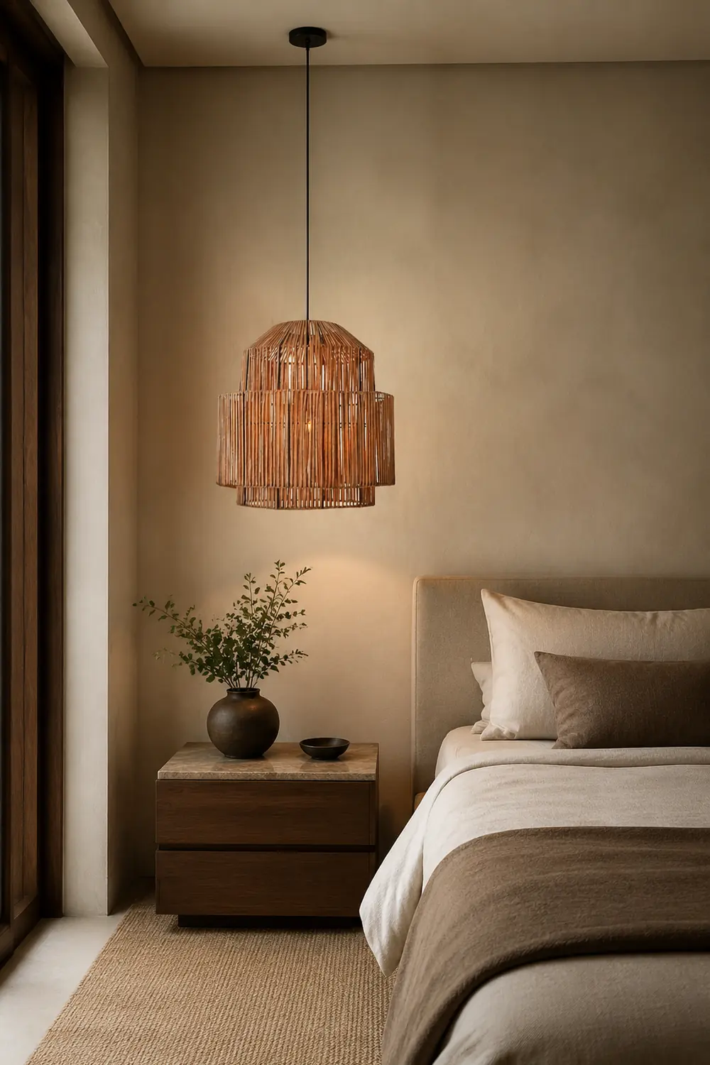 Handwoven Rattan Modern Pendant Lighting For Kitchen Island - Lumpaz