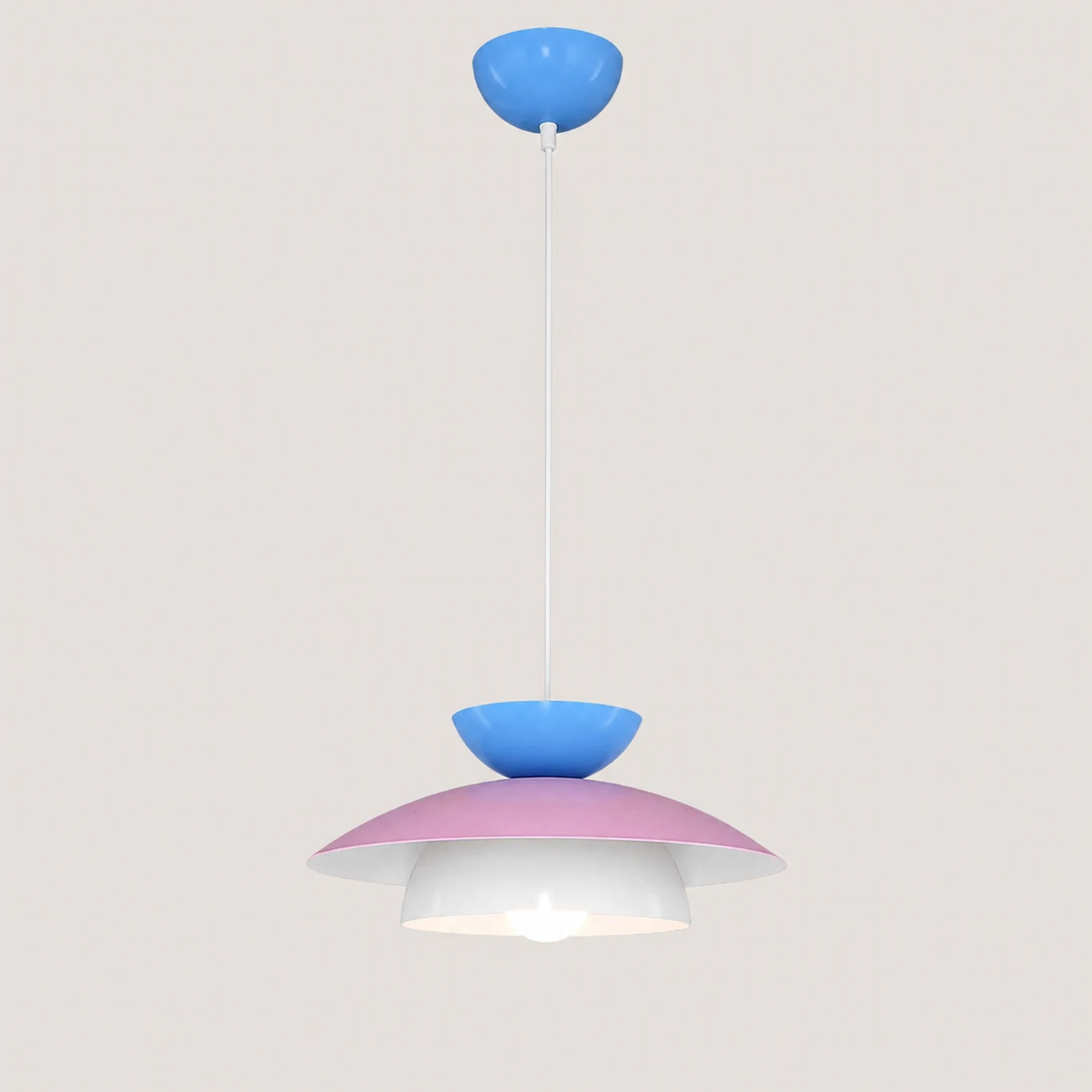 Modern Designer Style Round White Pendant Light - Lumpaz