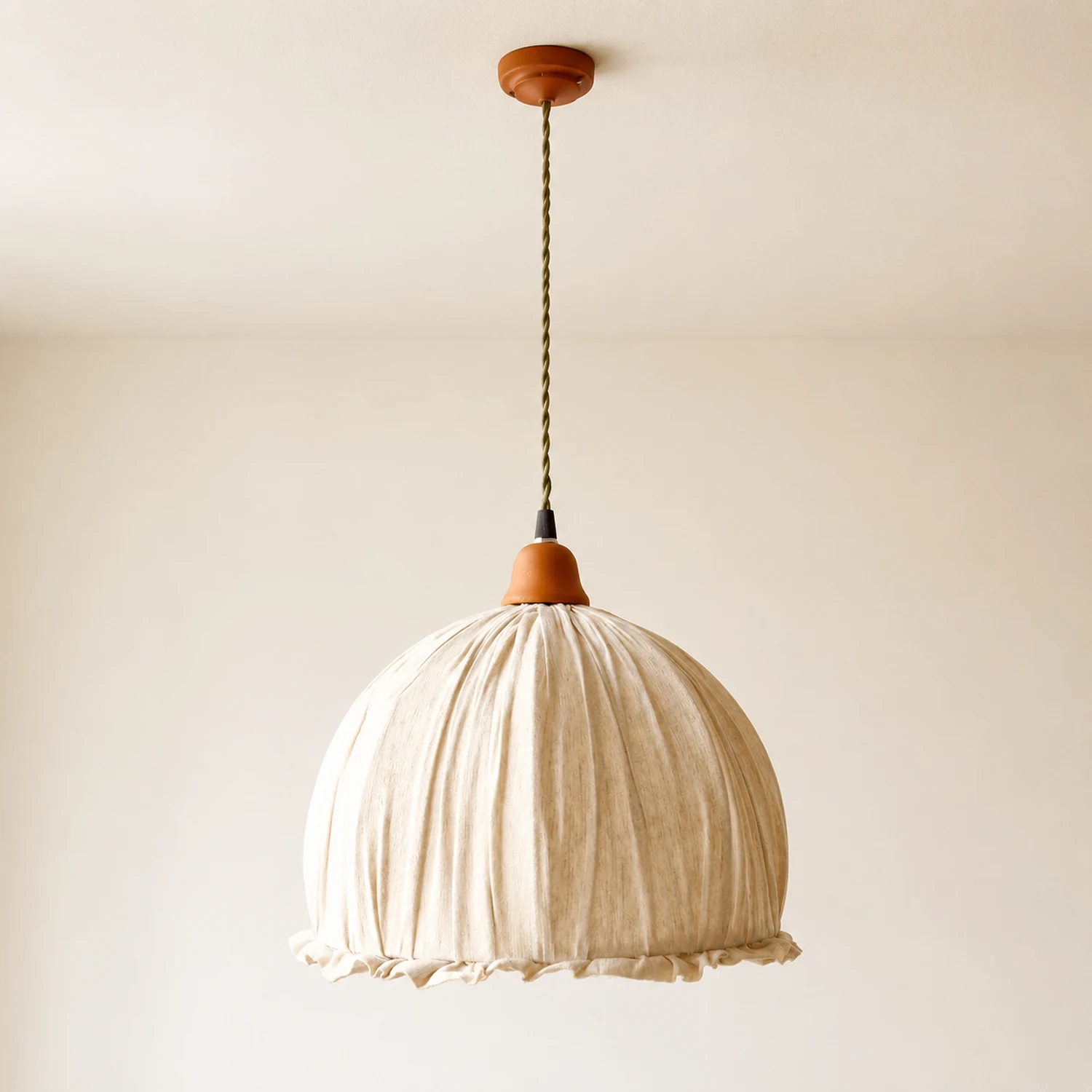 Schlichte Pendelleuchte aus Stoff für Esszimmer & Schlafzimmer - Lumpaz