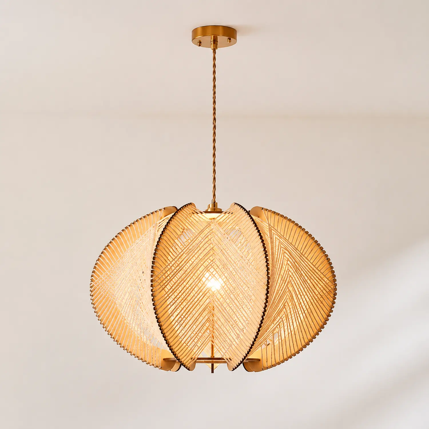 Retro Wooden Pendant Light Irregular Living Room Lamp - Lumpaz