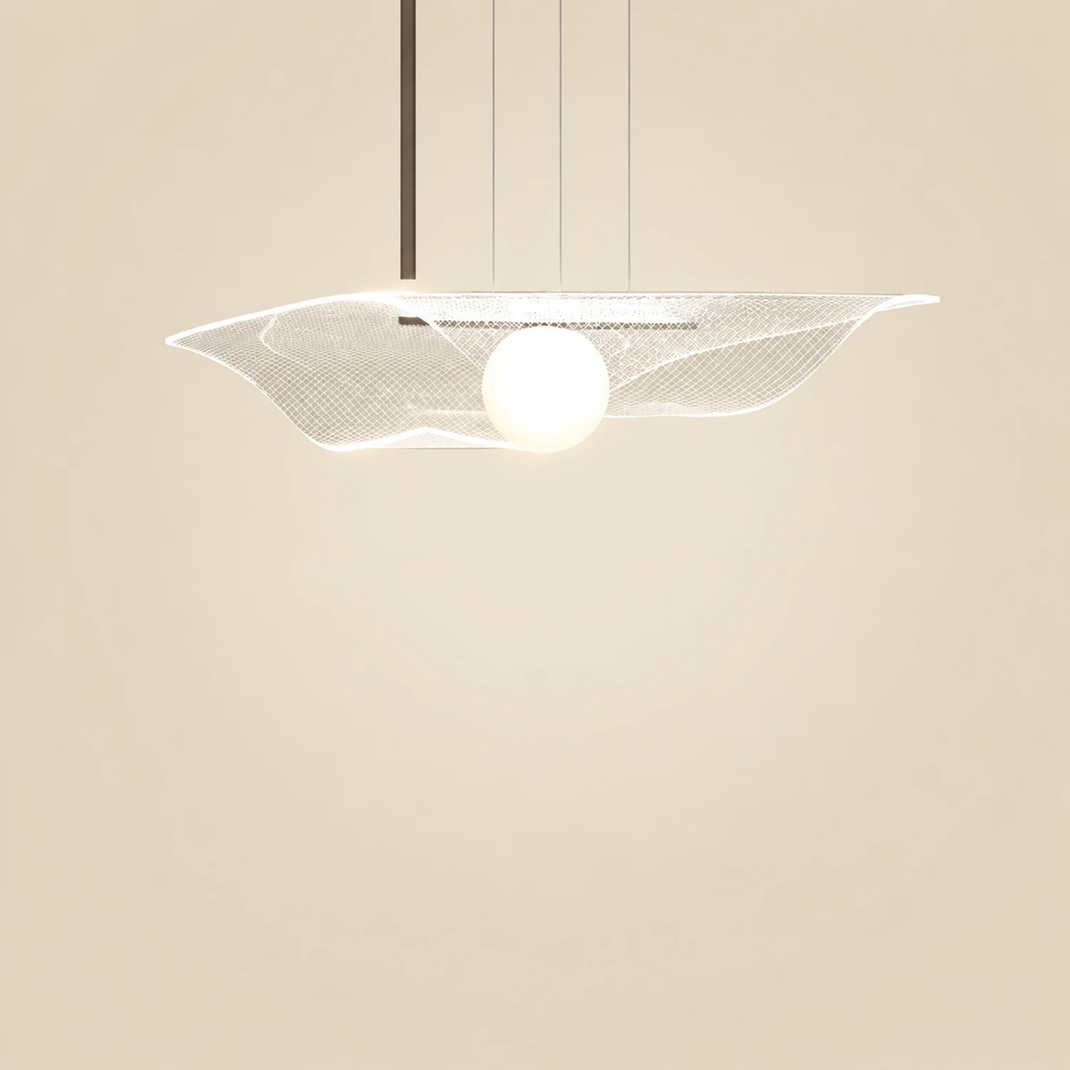 Modern Hat Shape Transparent Acrylic Pendant Light - Lumpaz