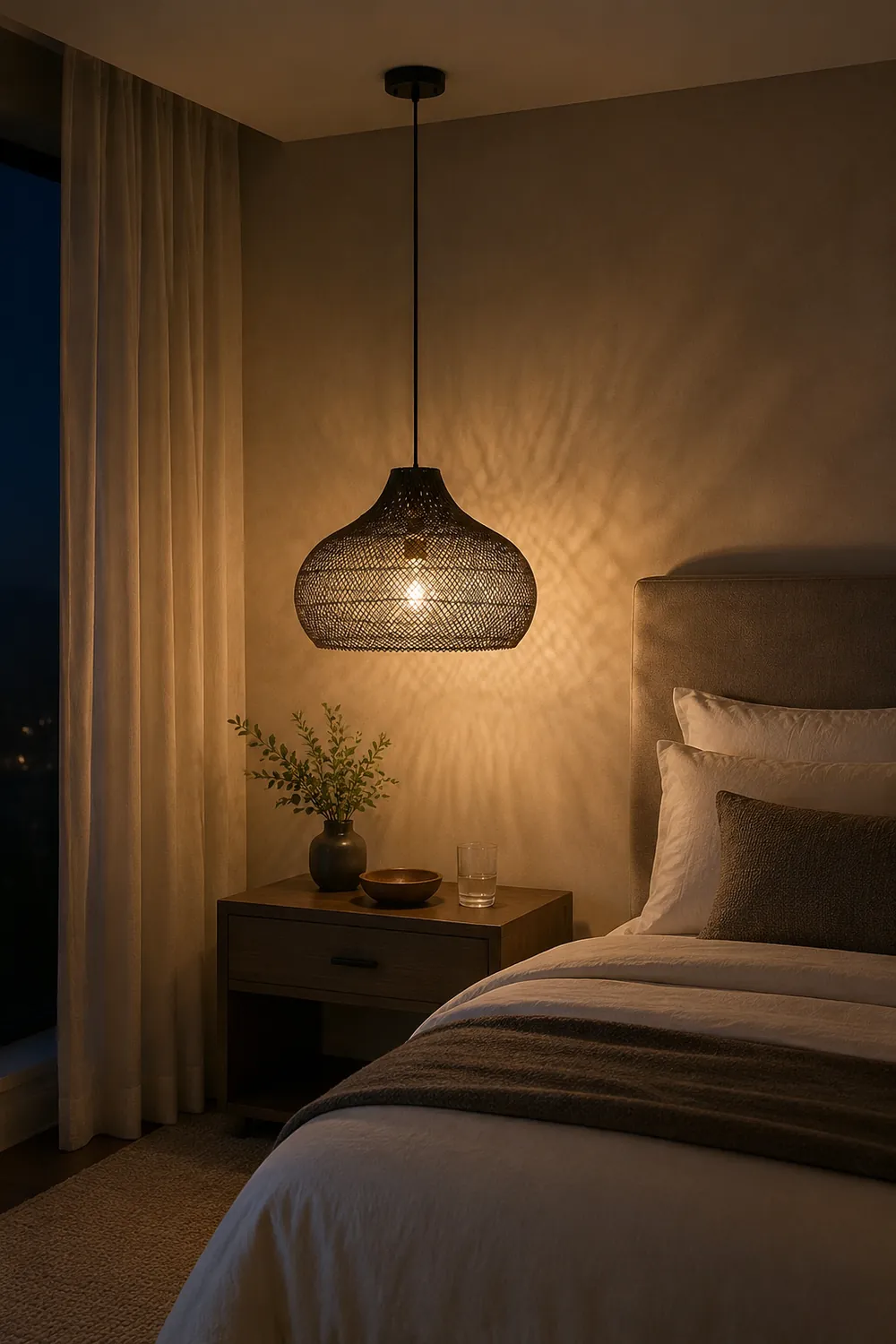 Modern Rattan Handwoven Island Pendant Light - Lumpaz