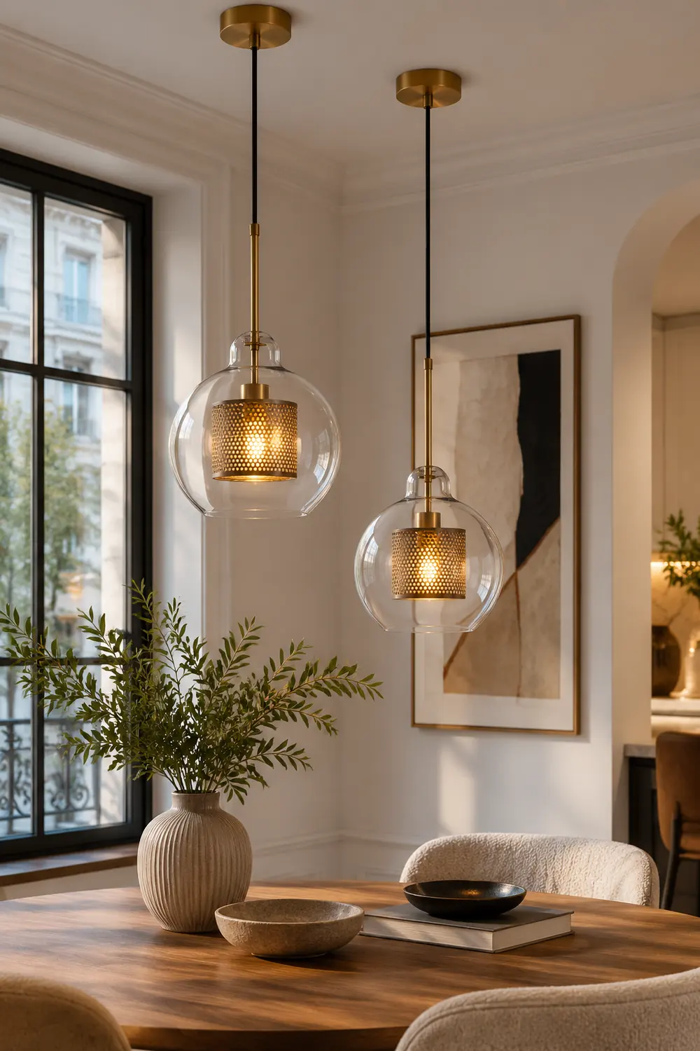 Nordische Industrielle Pendelleuchte aus Glas für Esszimmer, Restaurant - Lumpaz