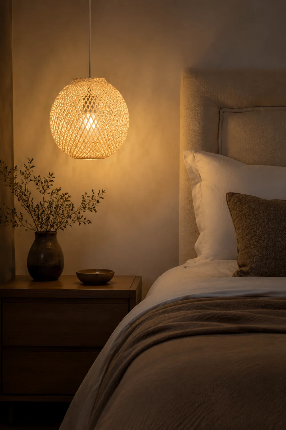 Round Modern Basket Pendant Light For Living Room - Lumpaz