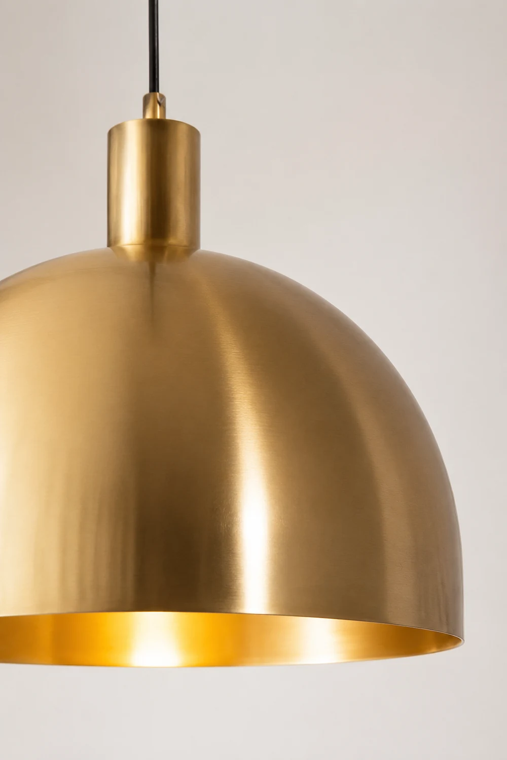 Mid-Century Modern Brass Dome Hanging Pendant Light - Lumpaz