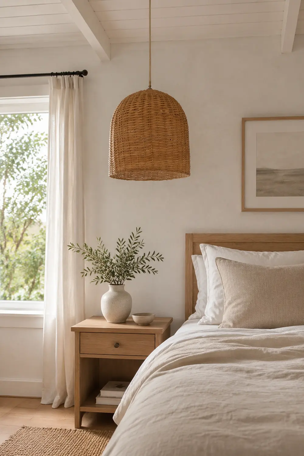 Round Short Bamboo Basket Kitchen Island Pendant Light - Lumpaz