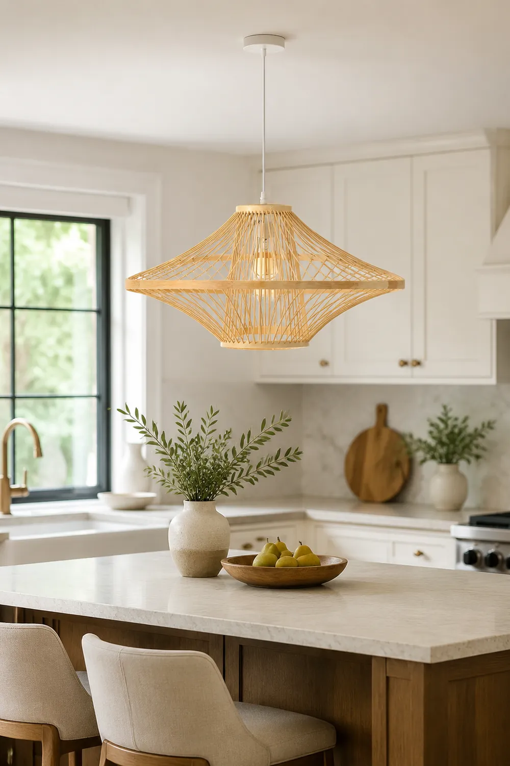 Short Handcrafted Woven Lantern Pendant Light For Living Room - Lumpaz