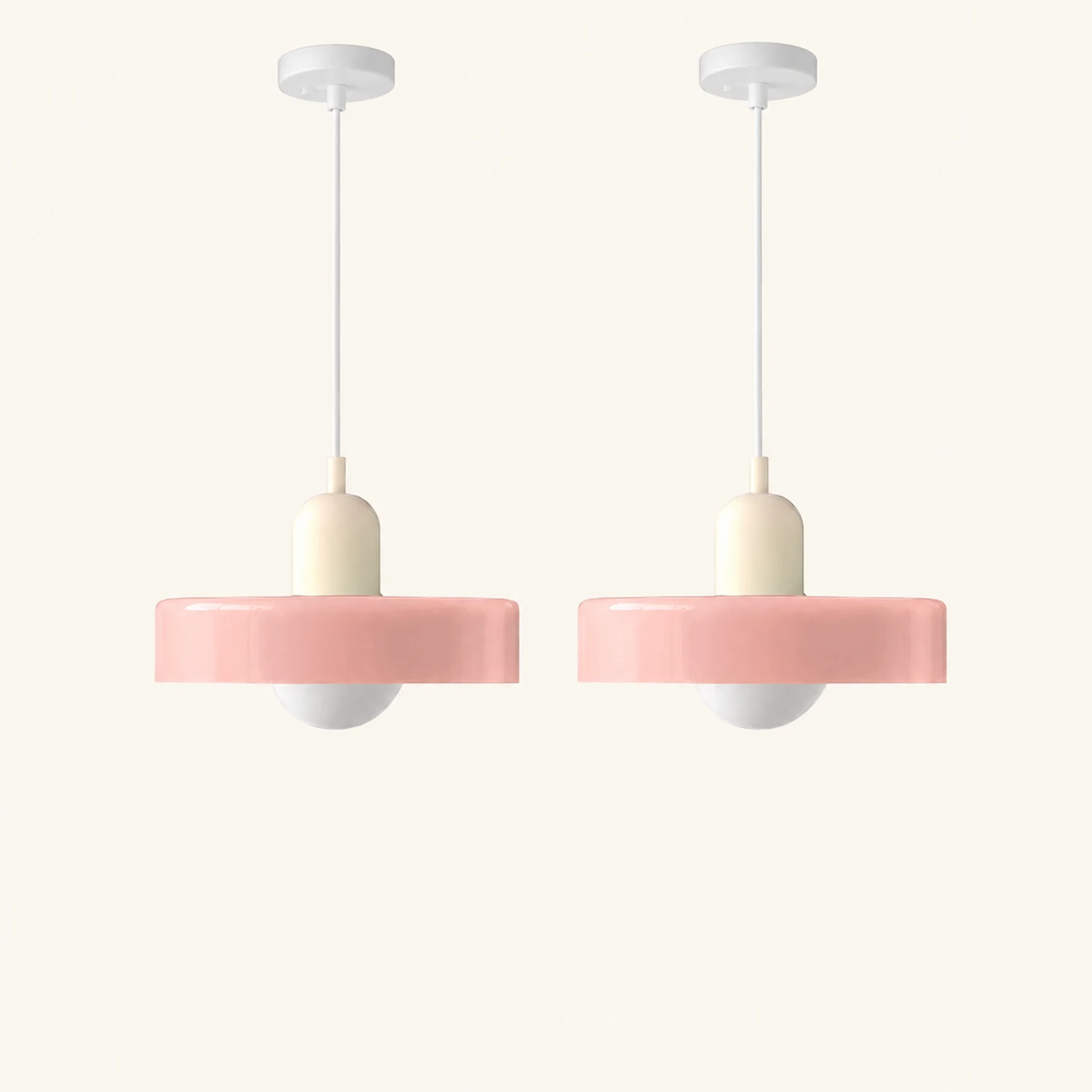 2 Heads Modern Bauhaus Glass Pendant Light - Lumpaz