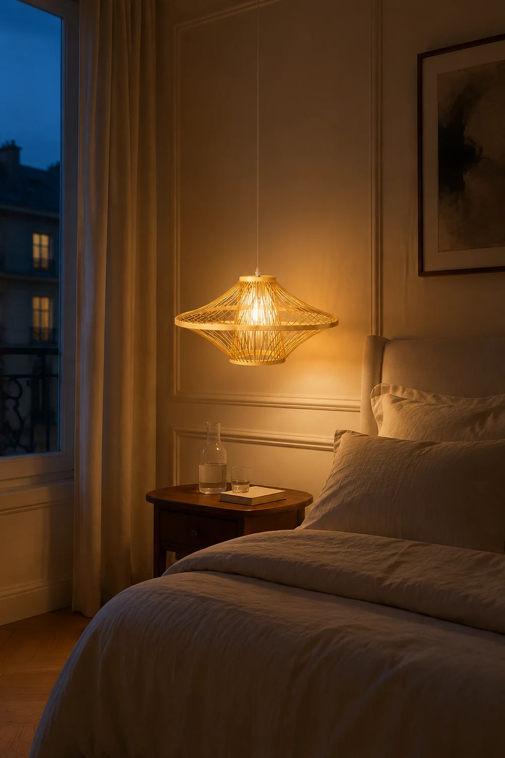 Short Handcrafted Woven Lantern Pendant Light For Living Room - Lumpaz
