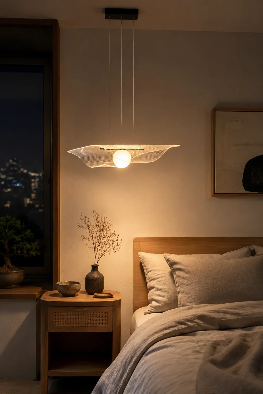 Modern Hat Shape Transparent Acrylic Pendant Light - Lumpaz