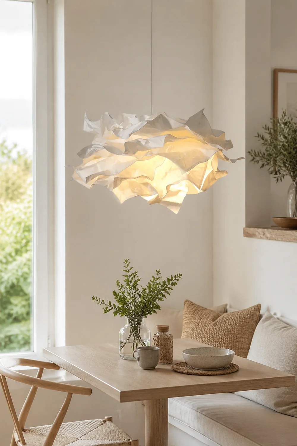 White Pendant Light Art Decor Hanging Lights For Bedroom - Lumpaz