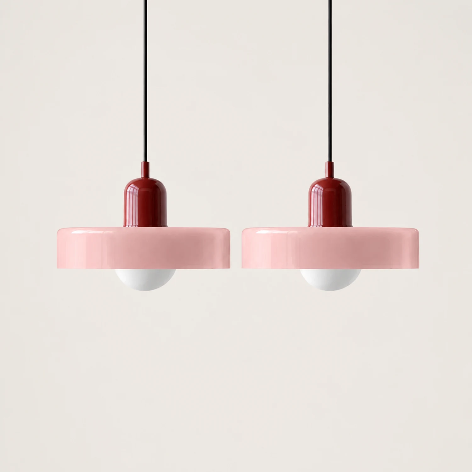 2 Heads Modern Bauhaus Glass Pendant Light - Lumpaz