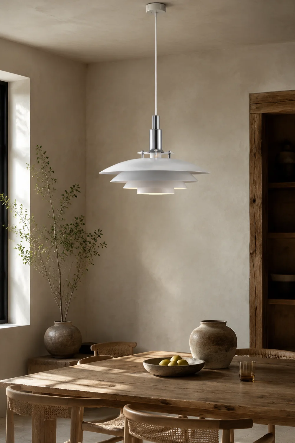 Modern White Iron Hanging Pendant Light - Lumpaz
