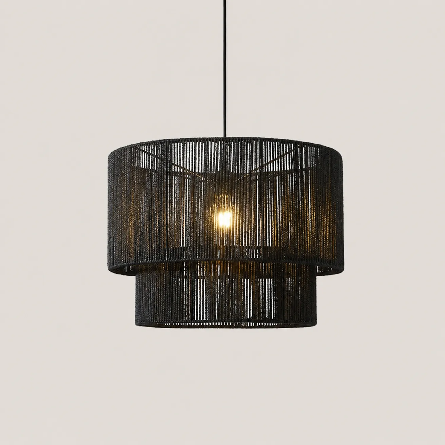 Retro Rope Woven Dining Room Pendant Light - Lumpaz