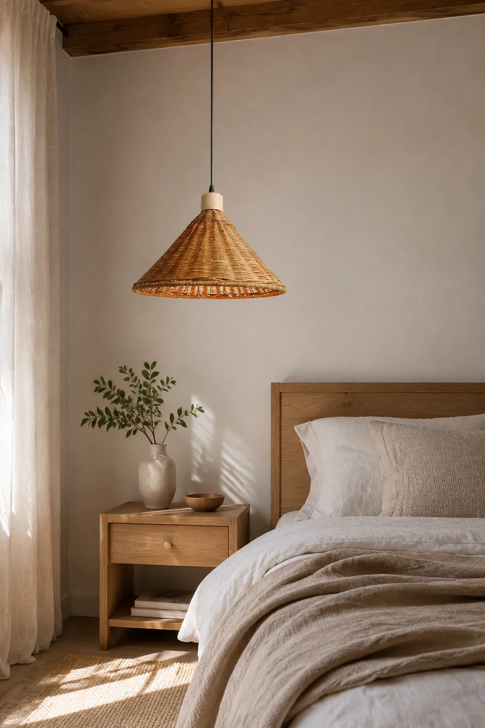Brown Rattan Basket Pendant Lighting Fixture - Lumpaz