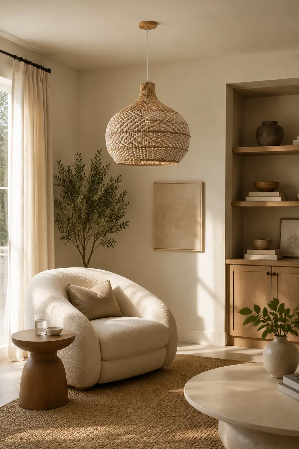 Modern Rattan Handwoven Pendant Light - Lumpaz