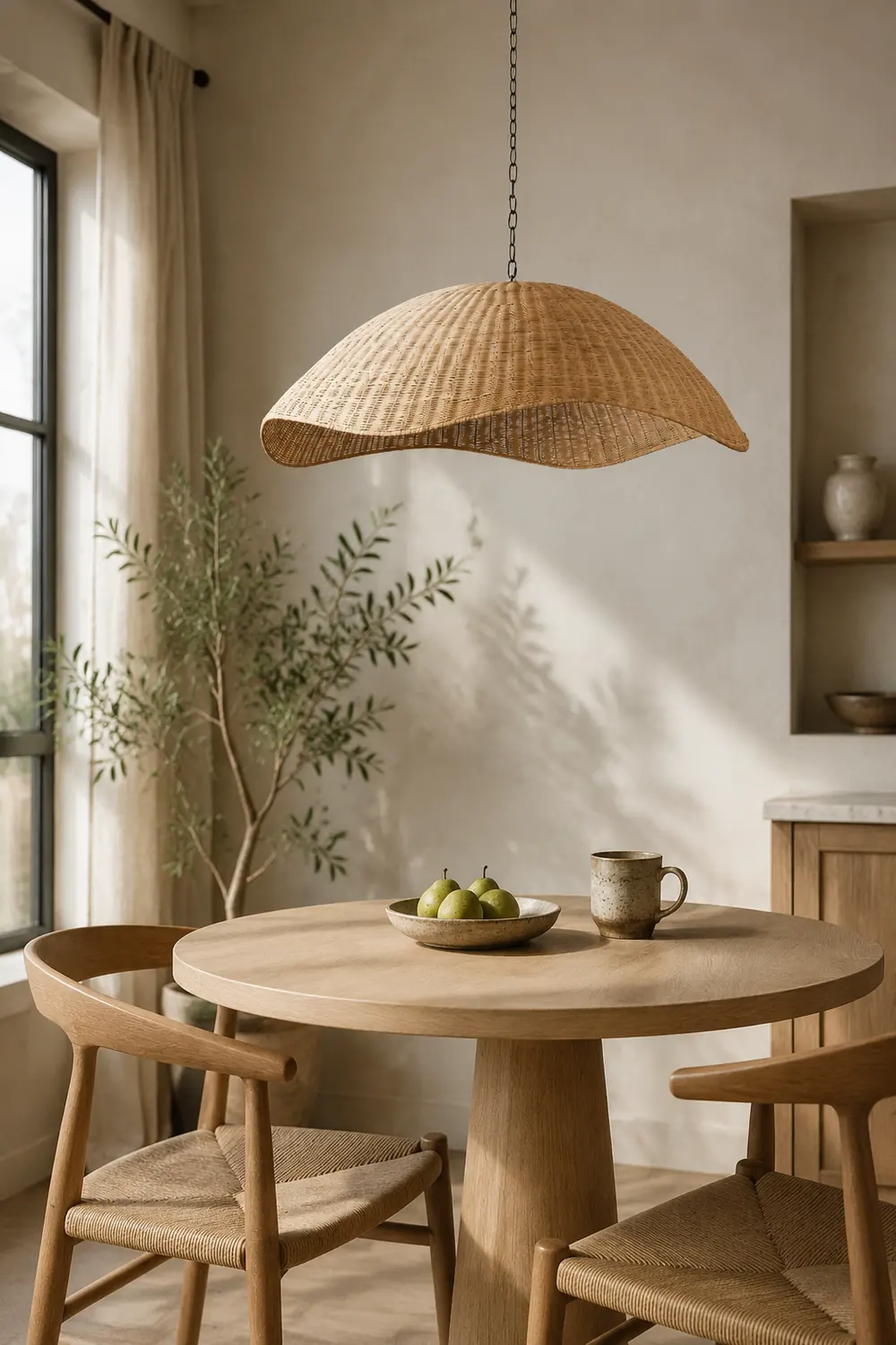 Natural Minimalistic Woven Rattan Handmade Hanging Lamp - Lumpaz