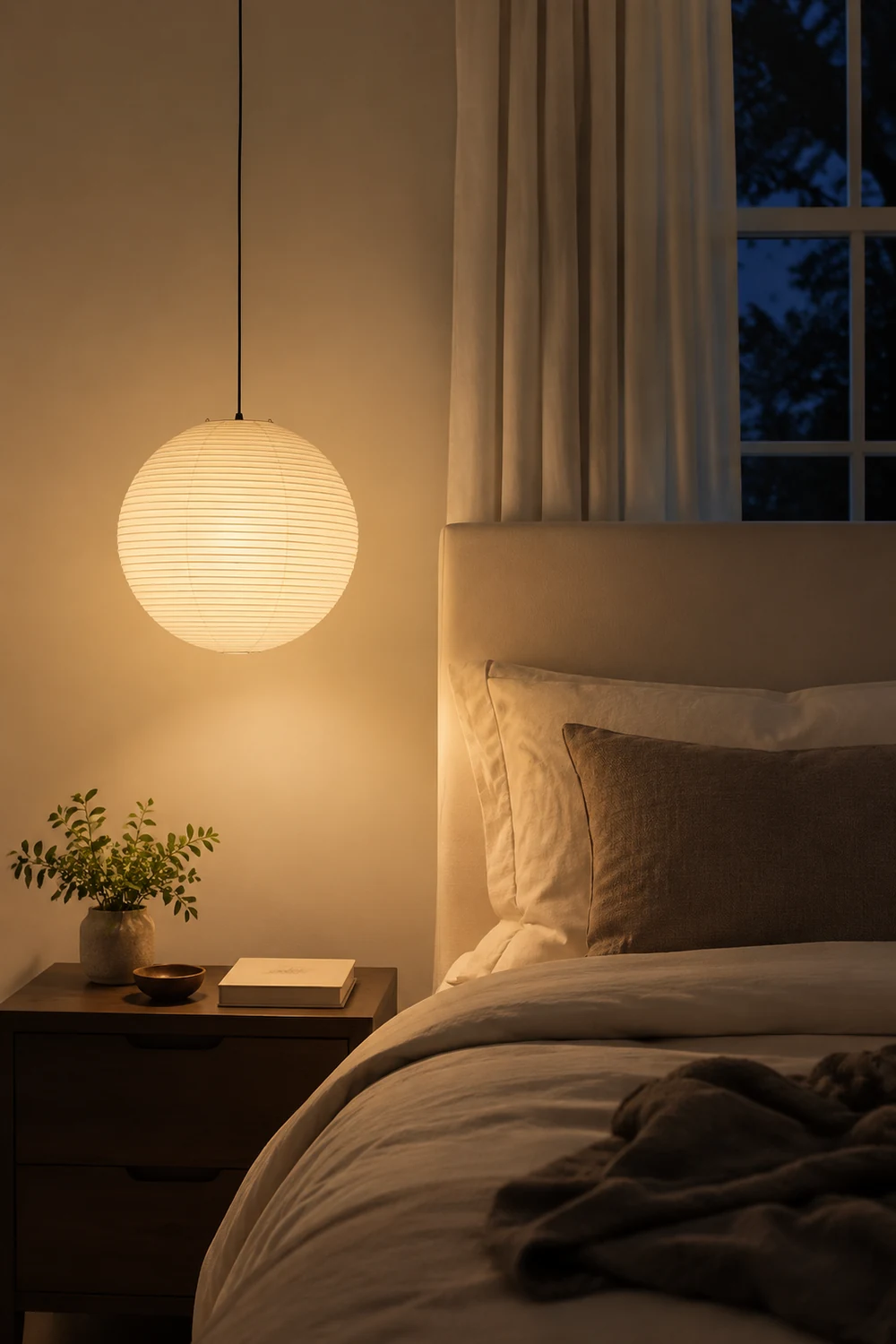 Vintage White Paper Pendant Lighting - Lumpaz