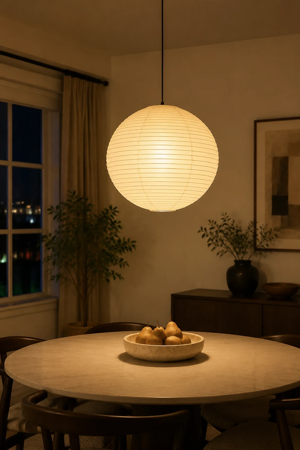 Vintage White Paper Pendant Lighting - Lumpaz