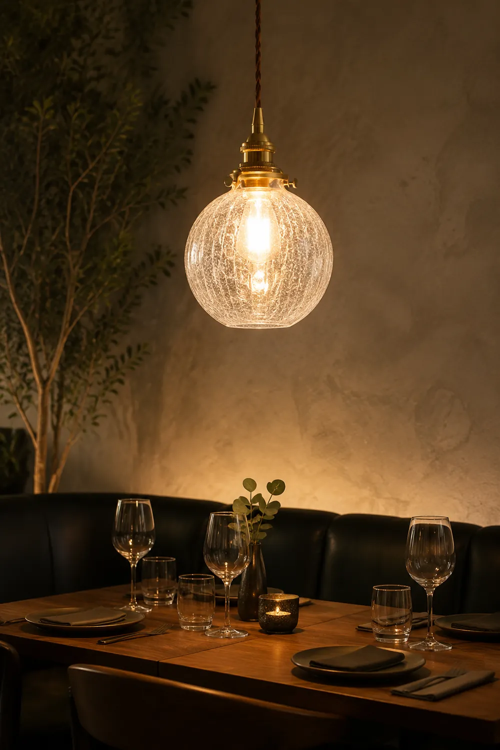 Glass Living Room Small Globe Pendant Light - Lumpaz