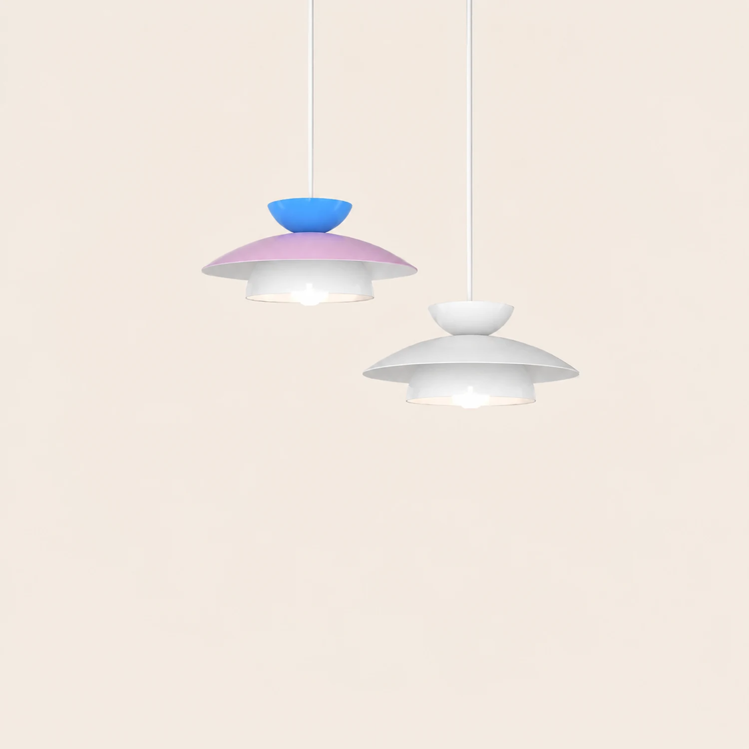 Modern Designer Style Round White Pendant Light - Lumpaz