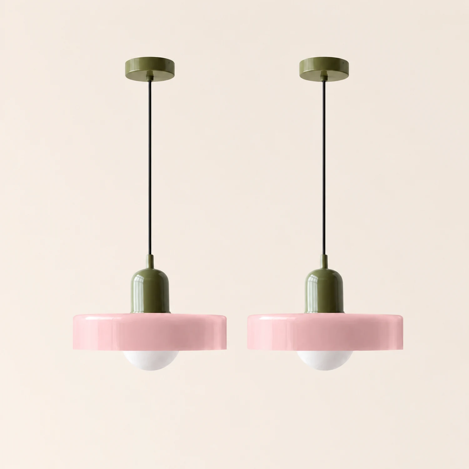 2 Heads Modern Bauhaus Glass Pendant Light - Lumpaz