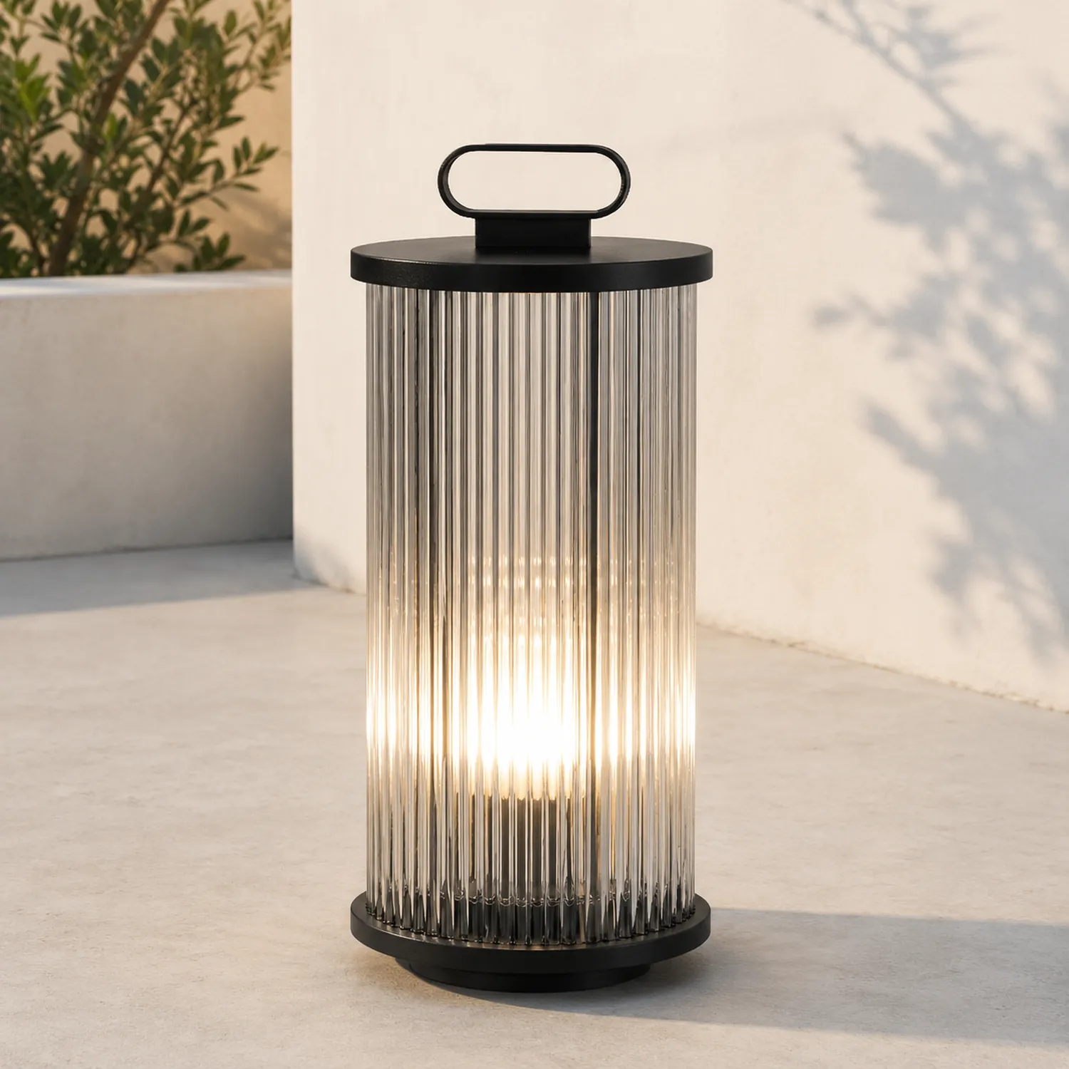 Orr Outdoor Solar Stehlampe, Metall&Glas, 33/60cm - Lumpaz