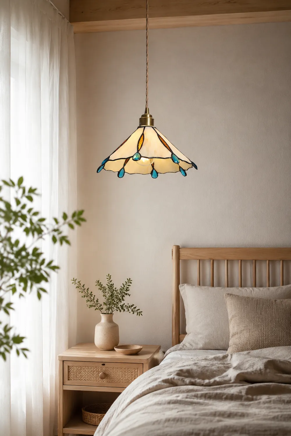 Retro Stained Glass Tiffany Pendant Light - Lumpaz