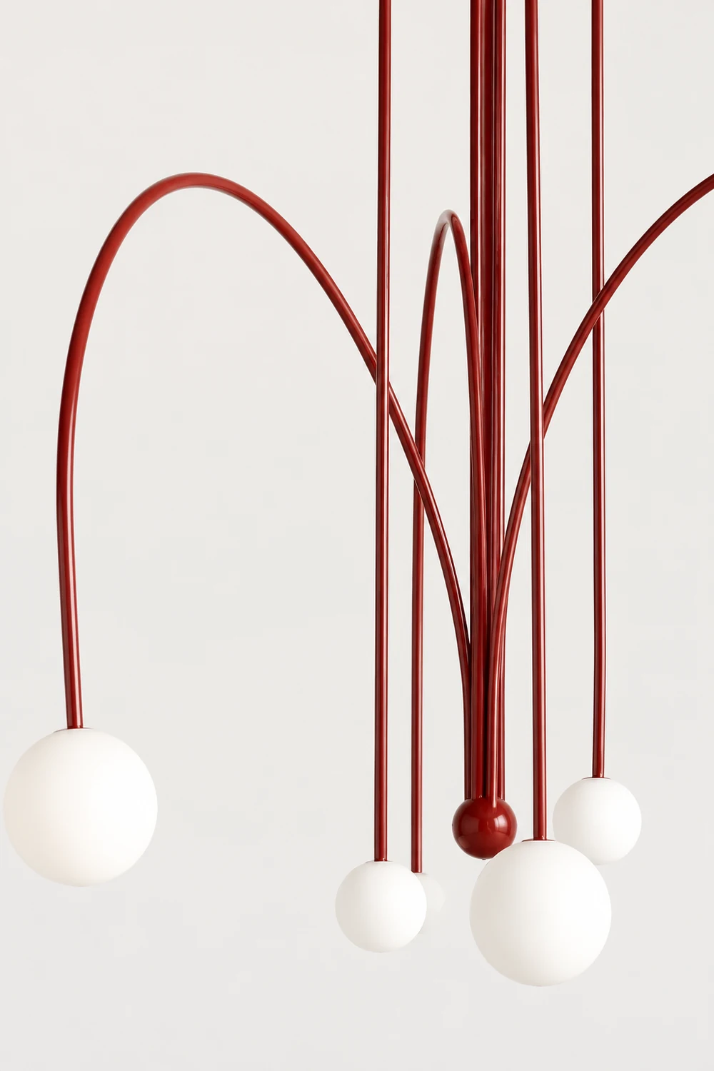 Red Art Deco Long Line Type Metal Pendant Light - Lumpaz