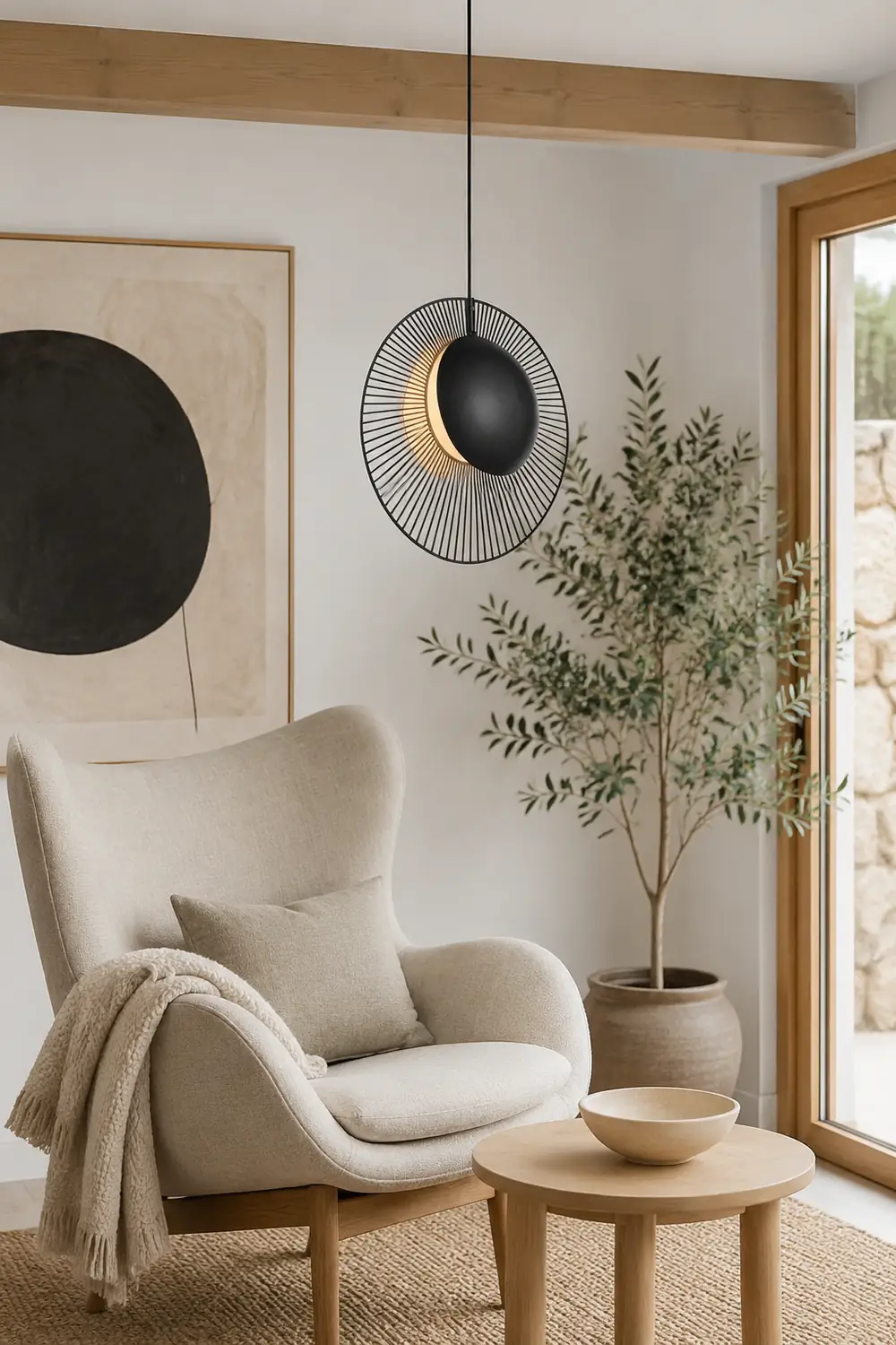 Minimalist Black Metal Pendant Light for Dining Room - Lumpaz