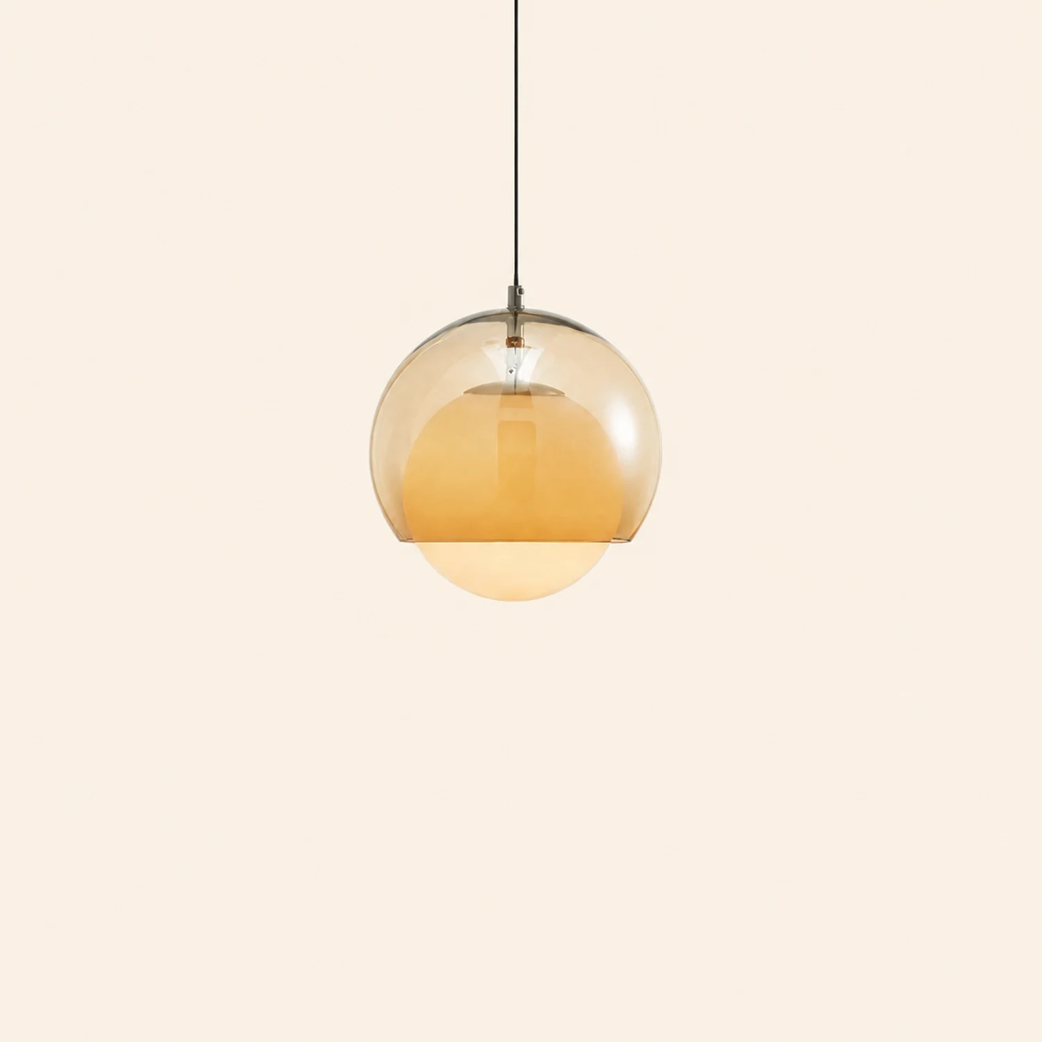 Vintage Orange Bauhaus Glass Pendant Light - Lumpaz