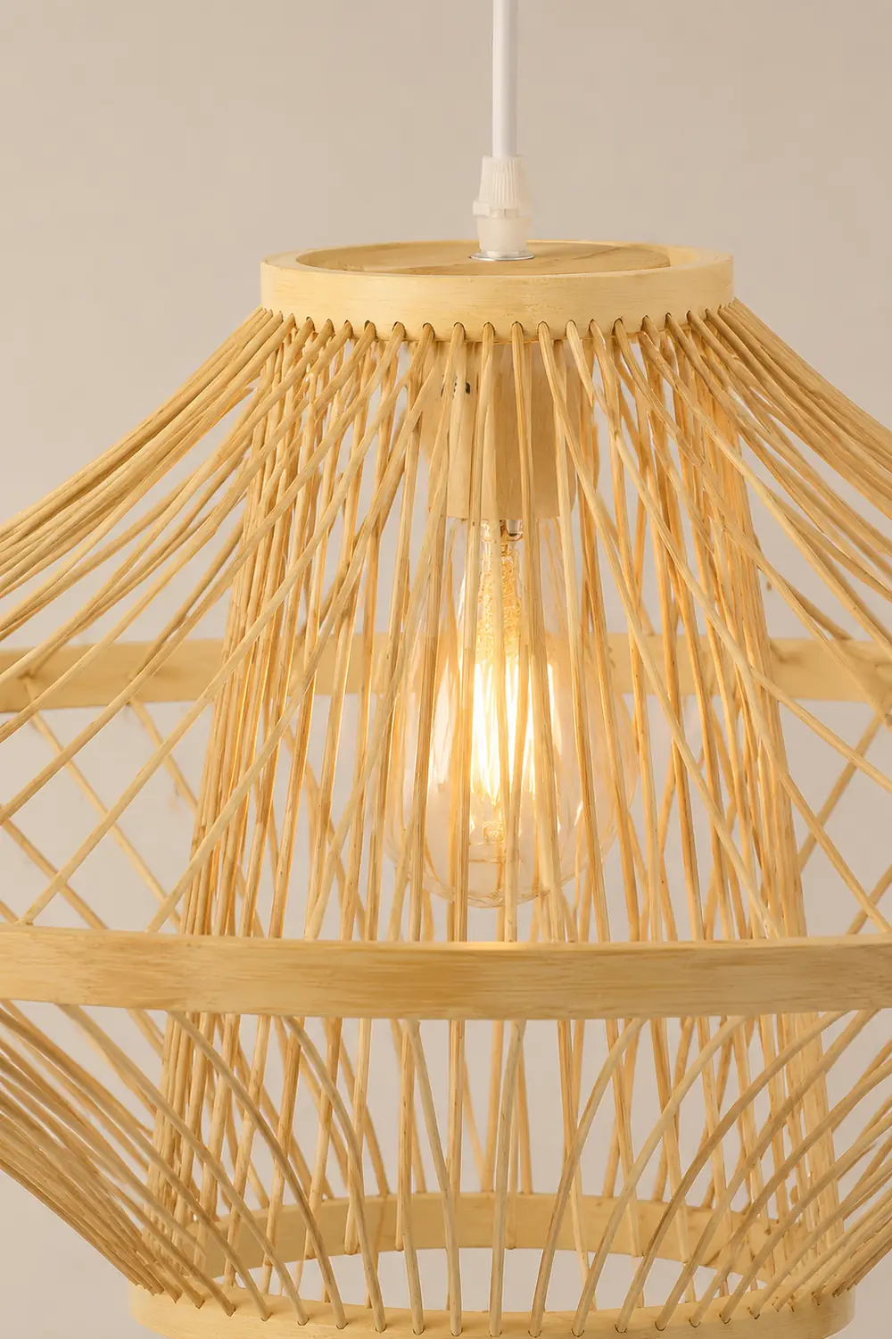 Short Handcrafted Woven Lantern Pendant Light For Living Room - Lumpaz