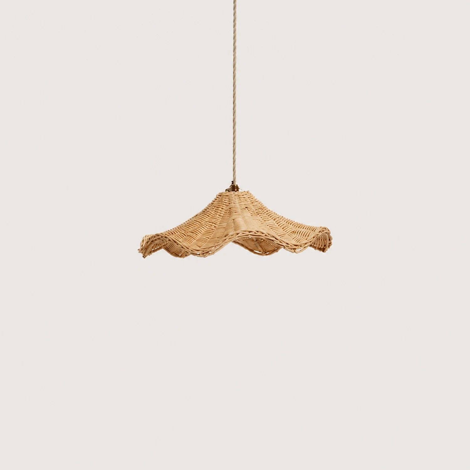 Boho Wicker Rattan Farmouse Pendant Light - Lumpaz